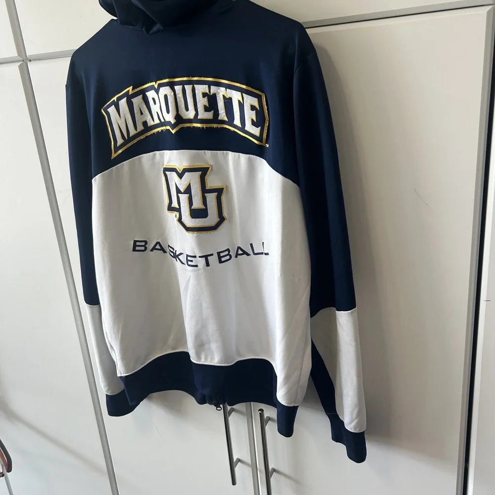 Jordan Marquette Golden Eagles Basketball Therma-FIT Full Zip Hoodie Navy M